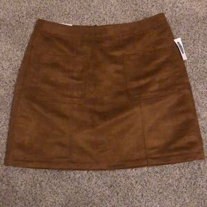 Old Navy Brown Faux Suede Mini Skirt